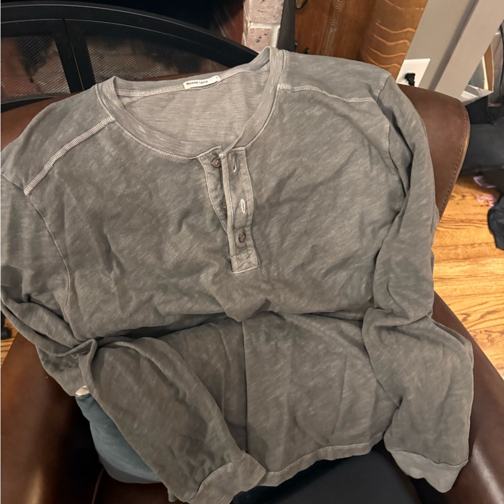 Marine Layer Charcoal Long Sleeve Henley